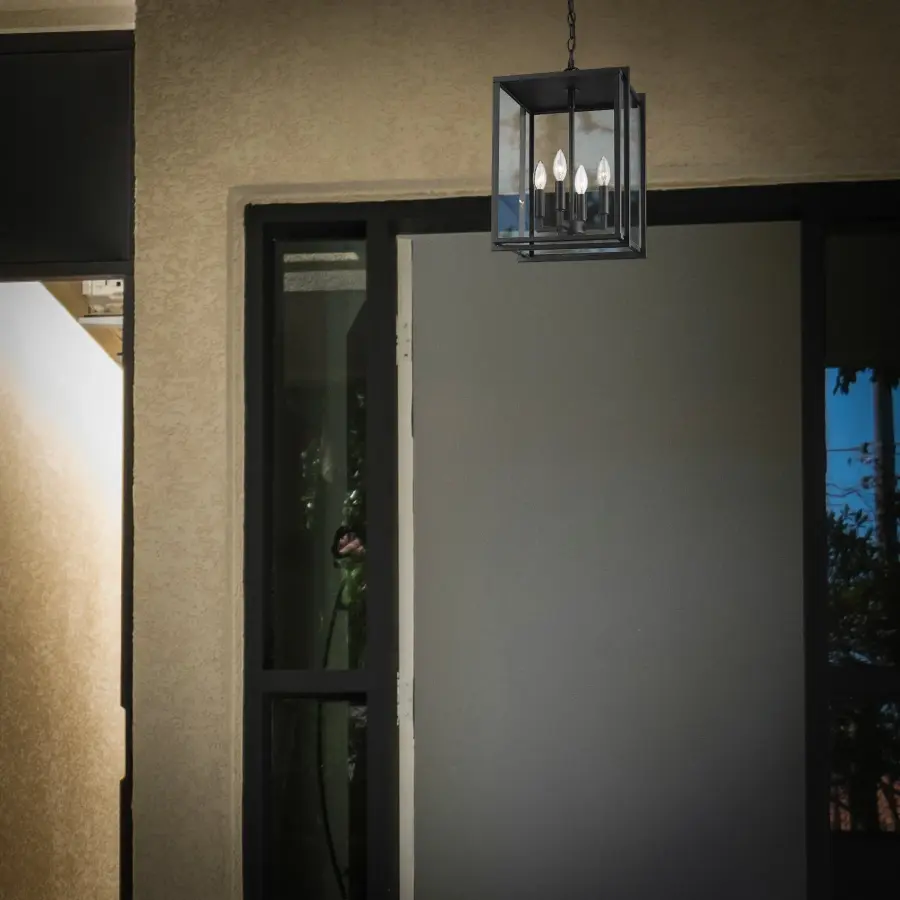 Tribeca Four Light Outdoor Pendant in Natural Black - Image 4