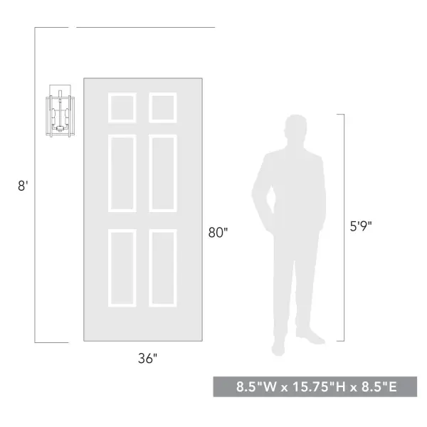 Golden Lighting Tribeca 2-Light Outdoor Wall Sconce - Image 6