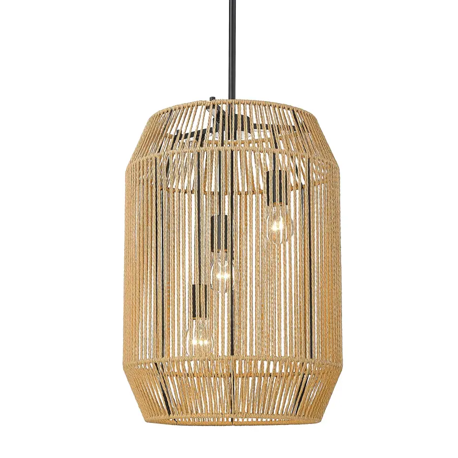 Golden Lighting Marlee 3-Light Pendant in Matte Black - Image 1