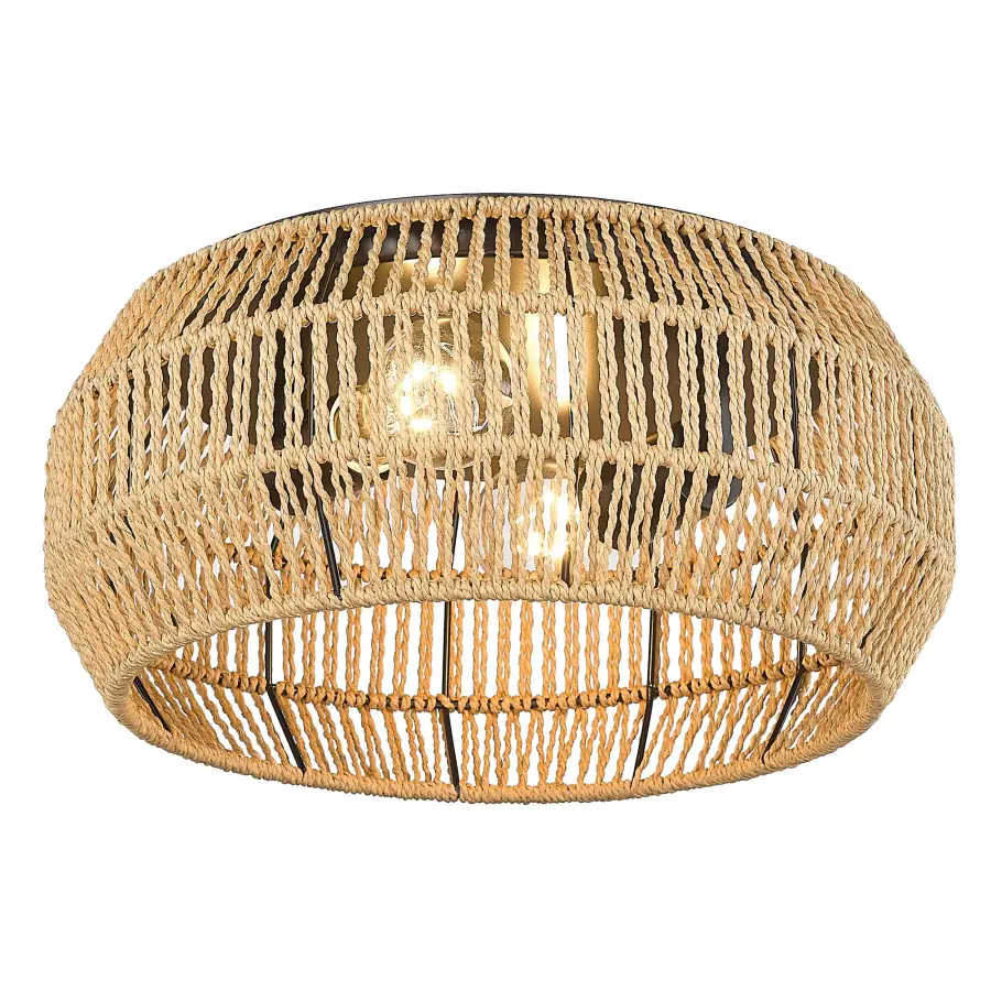 Golden Lighting Marlee 2-Light Flush Mount in Matte Black - Image 1