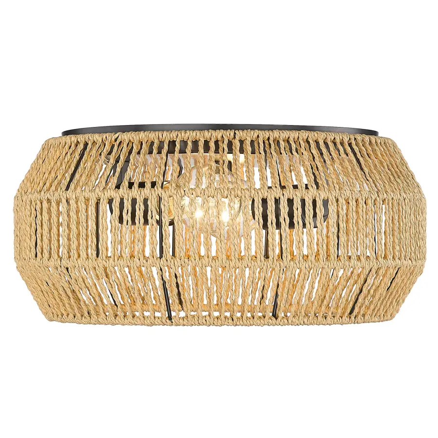Golden Lighting Marlee 2-Light Flush Mount in Matte Black - Image 3