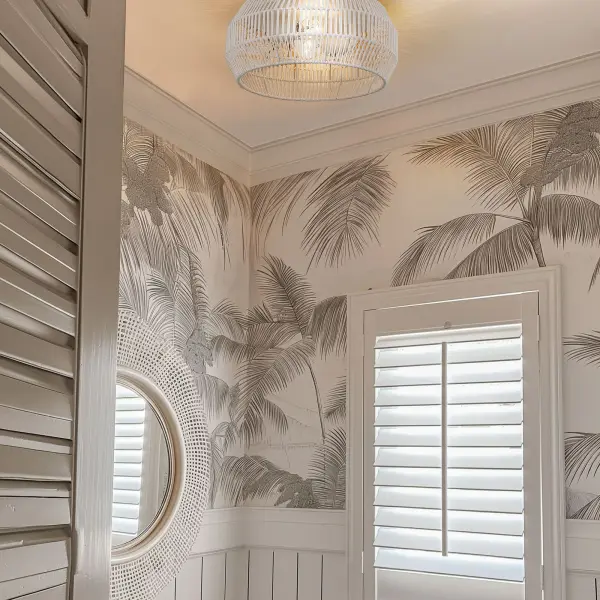 The Marlee flush mount brings organic texture and breezy coastal style to compact spaces. Its bleached rope shade and matte white finish create a sophisticated, natural aesthetic perfect for low-ceiling areas. - alternate view