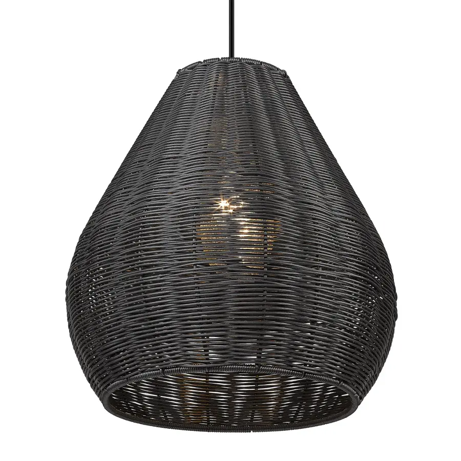 Melany One Light Outdoor Pendant in Natural Black - Image 1