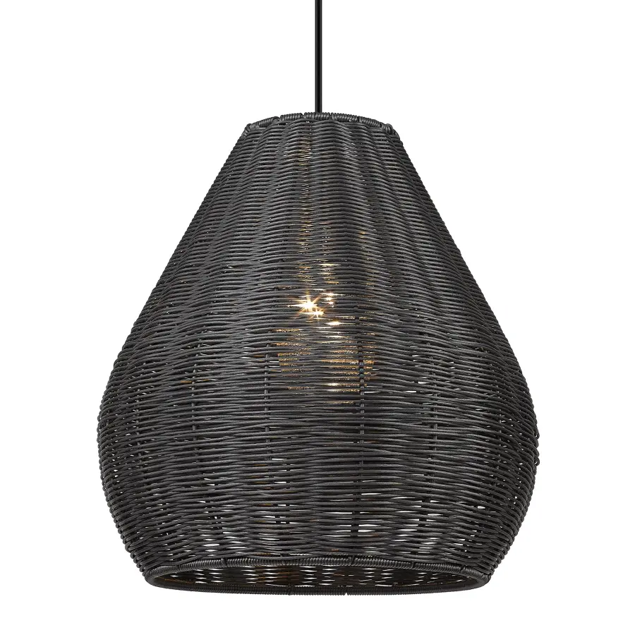Melany One Light Outdoor Pendant in Natural Black - Image 2