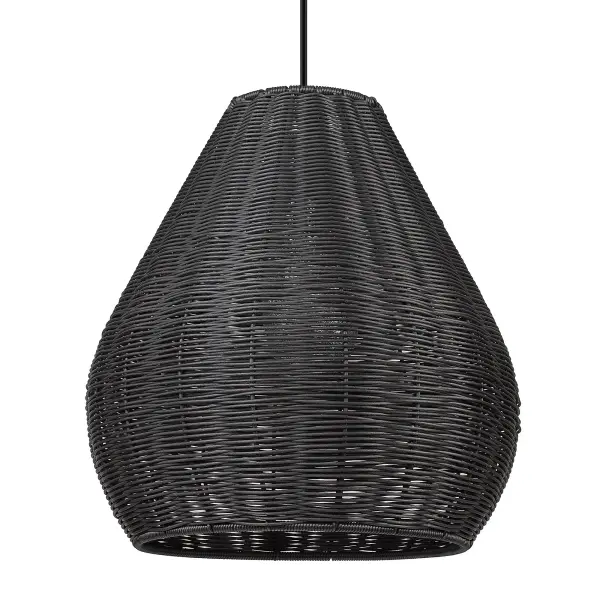 Melany One Light Outdoor Pendant in Natural Black - Image 3