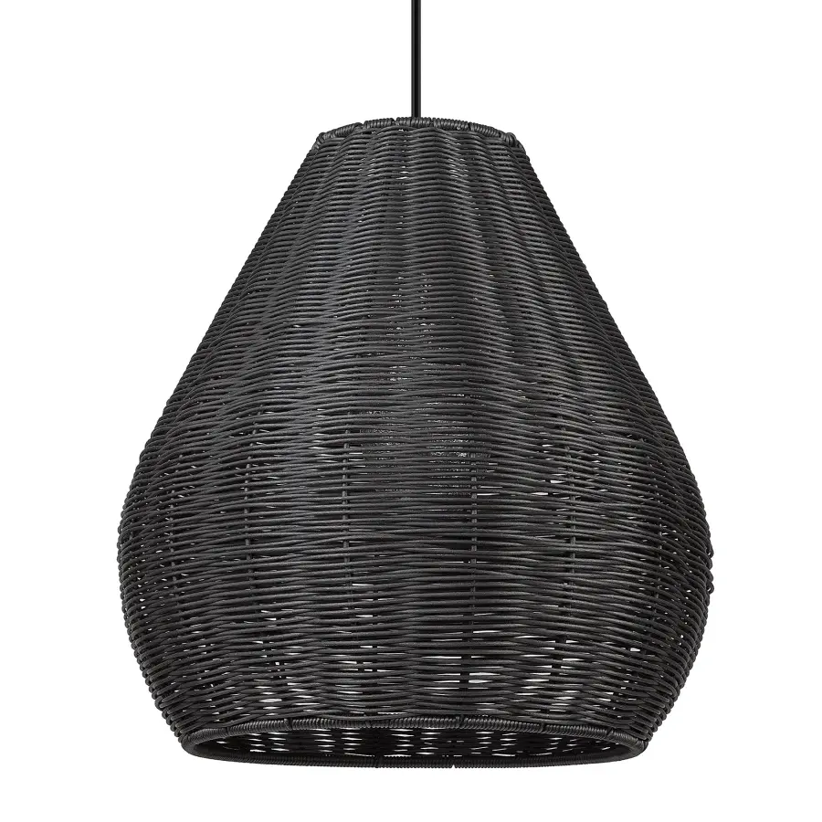 Melany One Light Outdoor Pendant in Natural Black - Image 3