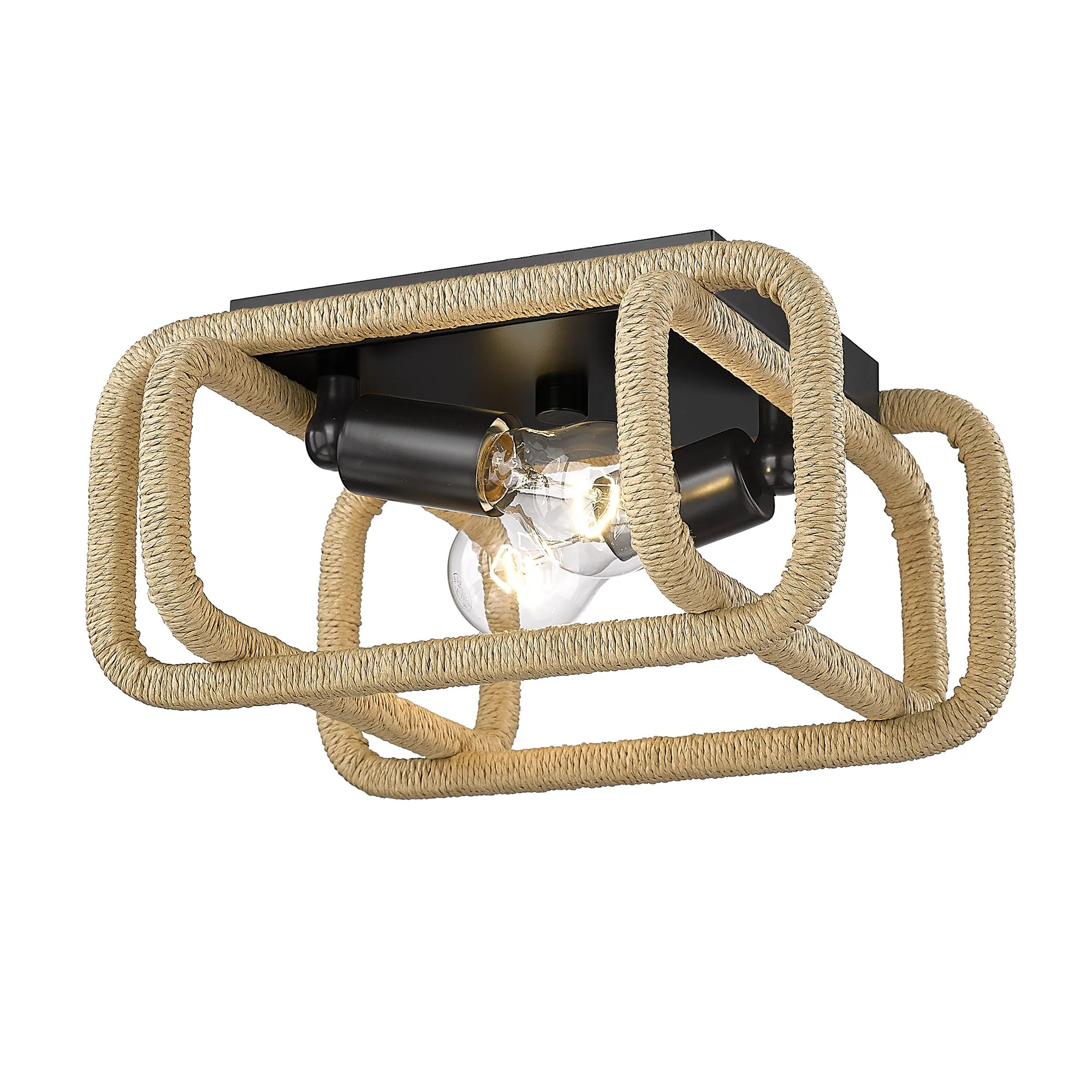 Camden Two Light Flush Mount in Matte Black