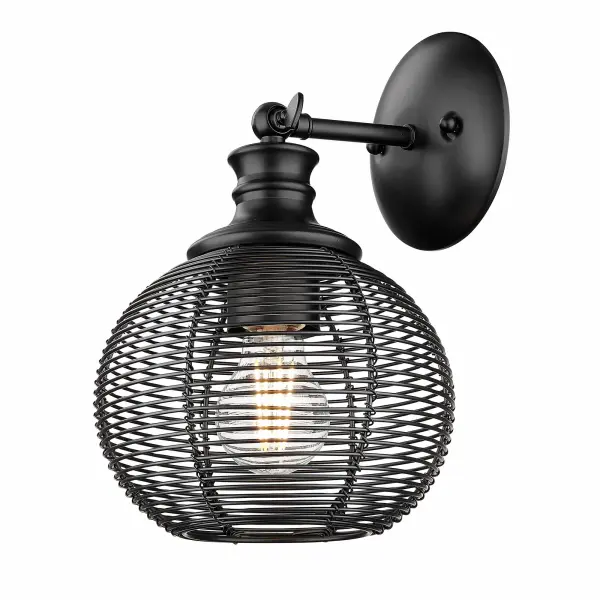 Golden Lighting Calypso 1-Light Wall Sconce in Matte Black - Image 1