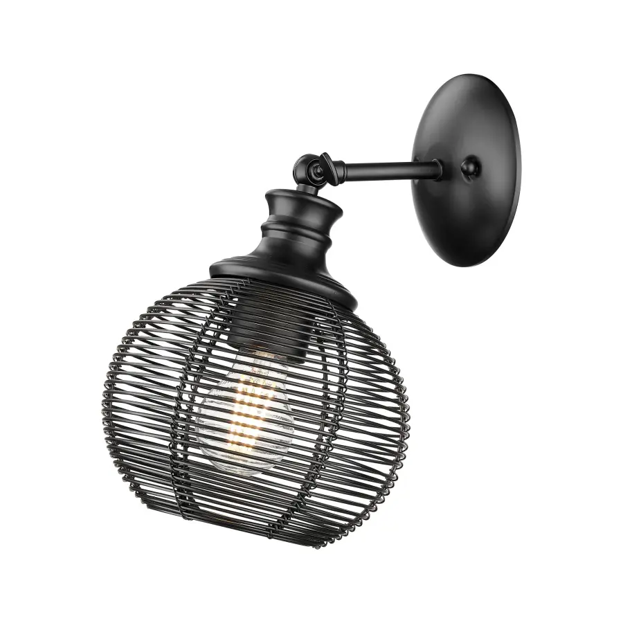 Golden Lighting Calypso 1-Light Wall Sconce in Matte Black - Image 2