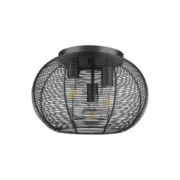 Golden Lighting Calypso 3-Light Flush Mount in Matte Black - Image 2