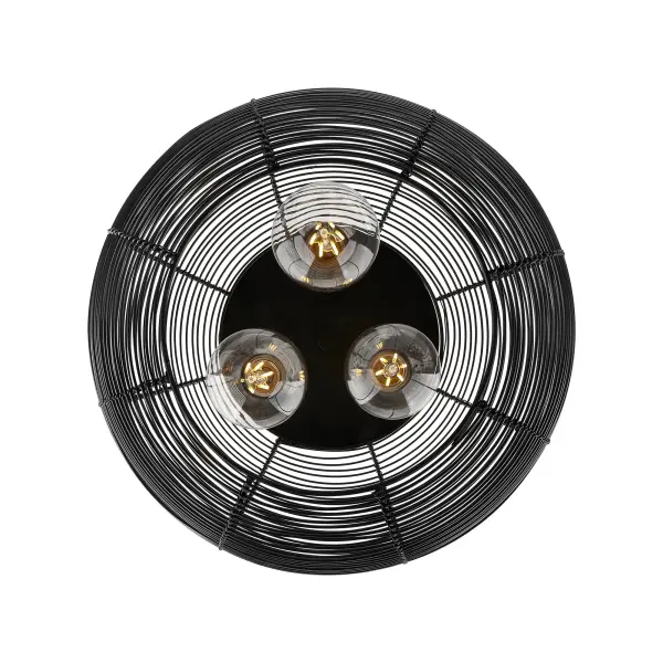 Golden Lighting Calypso 3-Light Flush Mount in Matte Black - Image 3