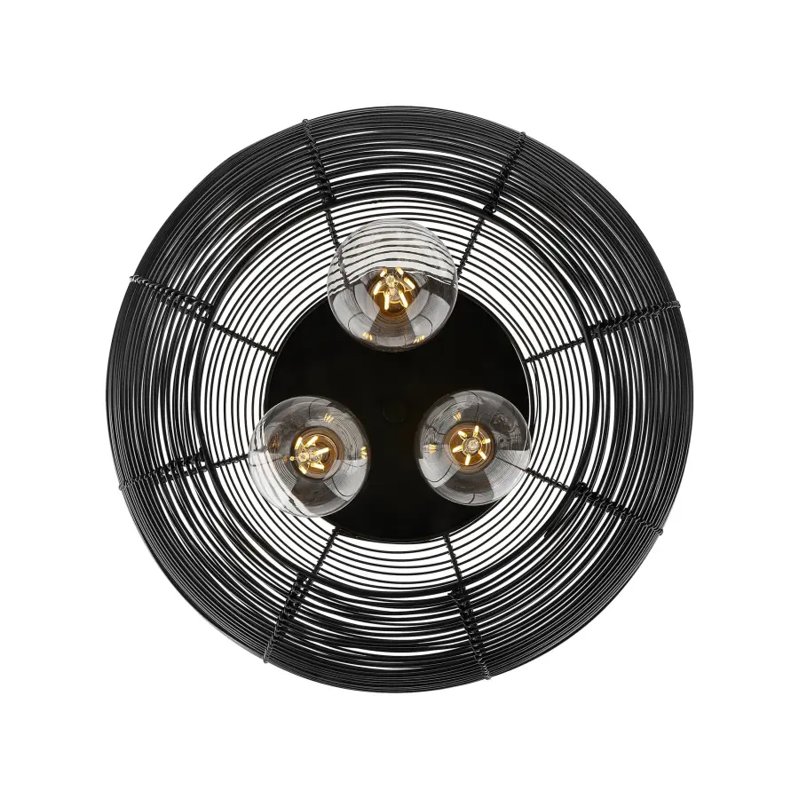 Golden Lighting Calypso 3-Light Flush Mount in Matte Black - Image 3