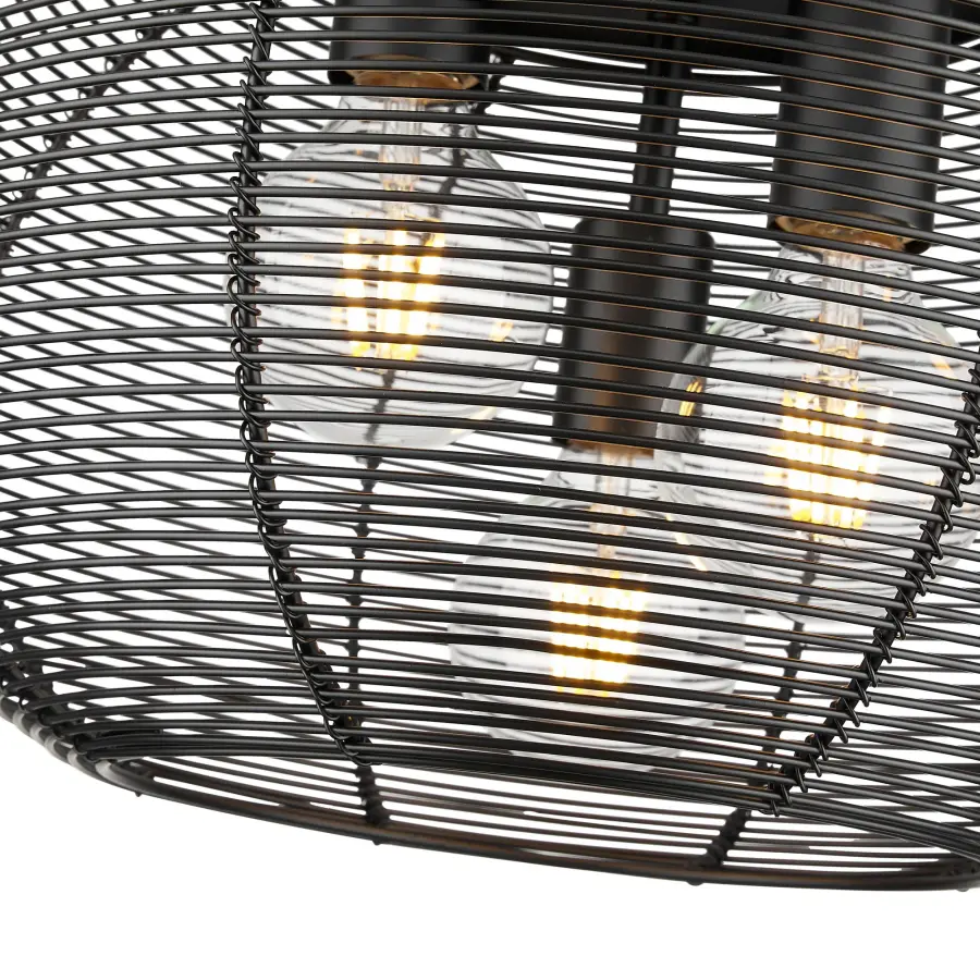 Golden Lighting Calypso 3-Light Flush Mount in Matte Black - Image 4