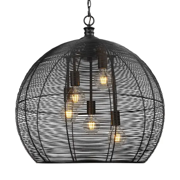 Golden Lighting Calypso 5-Light Pendant in Matte Black - Image 1