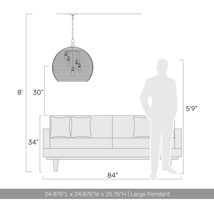 Golden Lighting Calypso 5-Light Pendant in Matte Black - Image 8