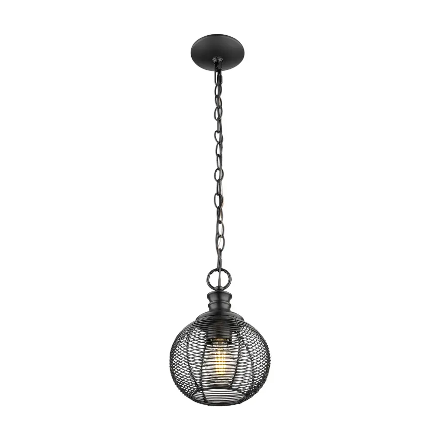 Golden Lighting Calypso 1-Light Pendant in Matte Black - Image 3