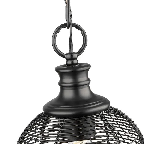 Golden Lighting Calypso 1-Light Pendant in Matte Black - Image 4