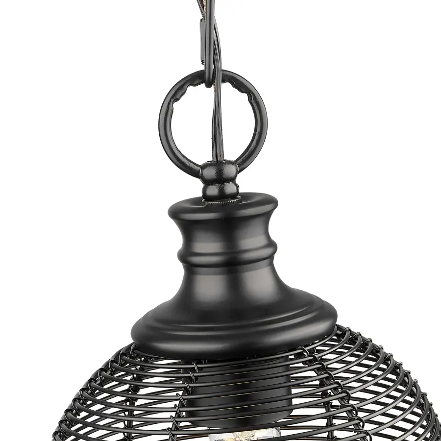 Golden Lighting Calypso 1-Light Pendant in Matte Black - Image 4