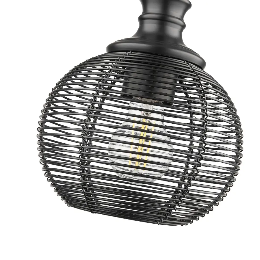 Golden Lighting Calypso 1-Light Pendant in Matte Black - Image 5