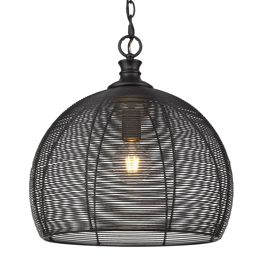 Golden Lighting Calypso 1-Light Pendant in Matte Black - Image 1
