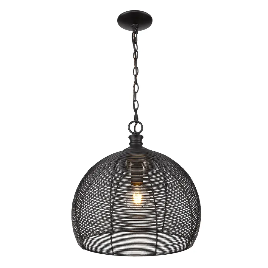 Golden Lighting Calypso 1-Light Pendant in Matte Black - Image 3