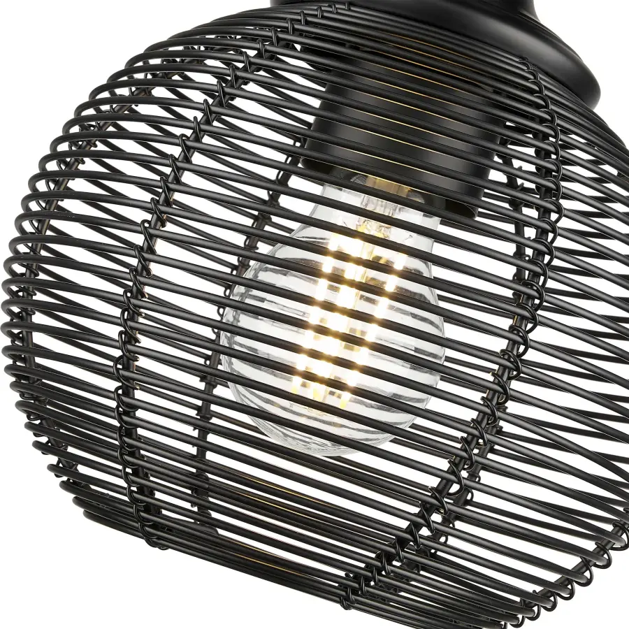 Golden Lighting Calypso 1-Light Semi-Flush Mount in Matte Black - Image 4