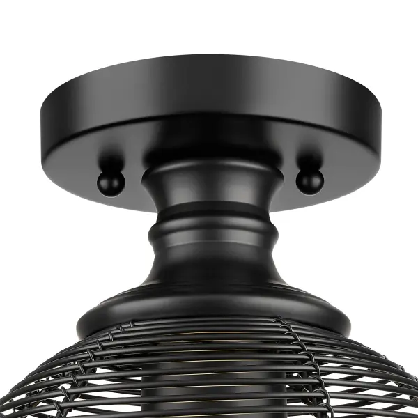 Golden Lighting Calypso 1-Light Semi-Flush Mount in Matte Black - Image 5