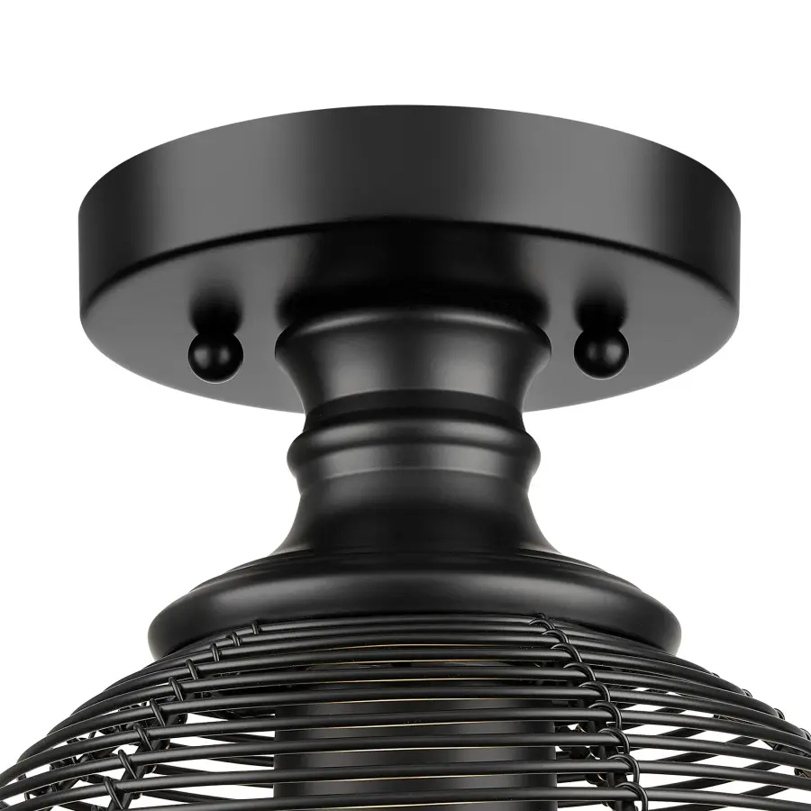 Golden Lighting Calypso 1-Light Semi-Flush Mount in Matte Black - Image 5