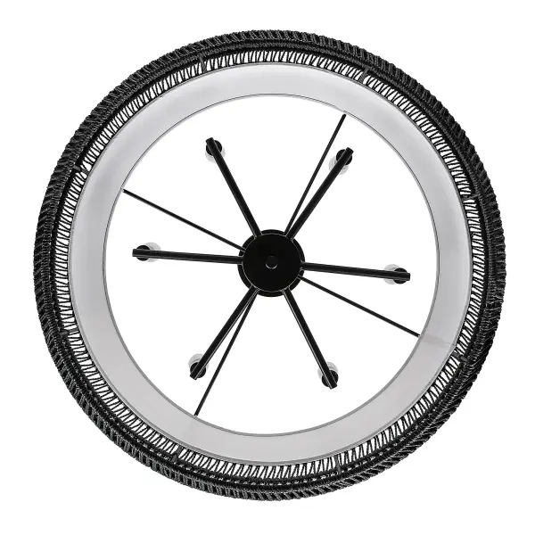 Golden Lighting Everly 6-Light Semi-Flush Mount in Matte Black with Modern Black Rattan Shade - Image 5