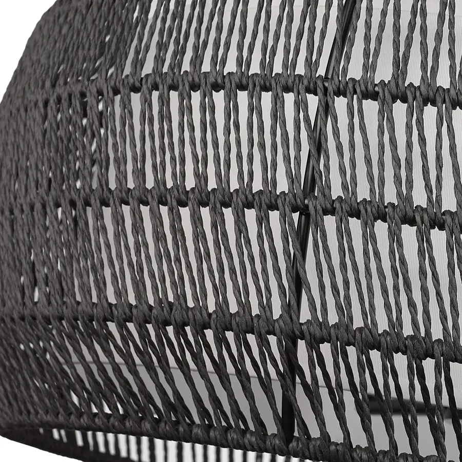 Golden Lighting Everly 6-Light Chandelier in Matte Black with Modern Black Rattan Shade - Image 6