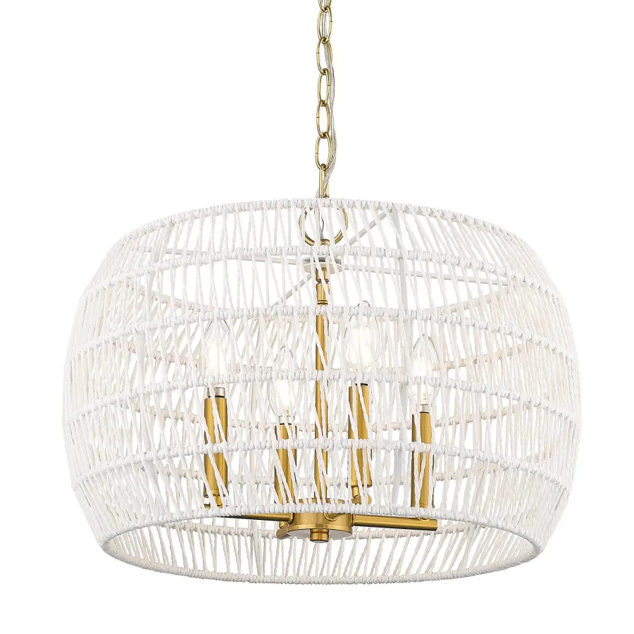 Ellie Four Light Chandelier in Modern Brushed Gold - Image 1