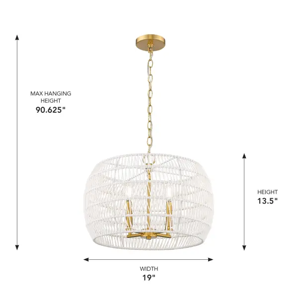 Ellie Four Light Chandelier in Modern Brushed Gold - Image 9