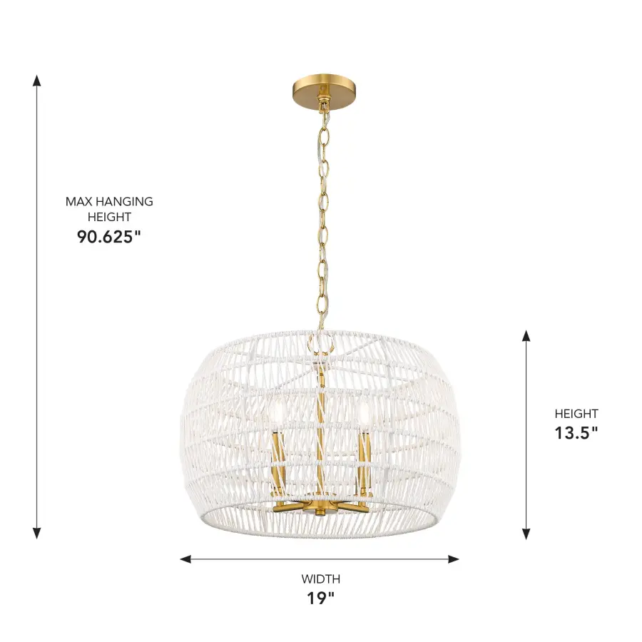 Ellie Four Light Chandelier in Modern Brushed Gold - Image 9