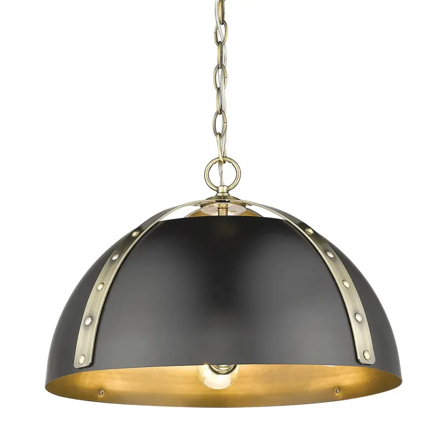 Golden Lighting Aldrich 3-Light Pendant in Aged Brass - Image 1