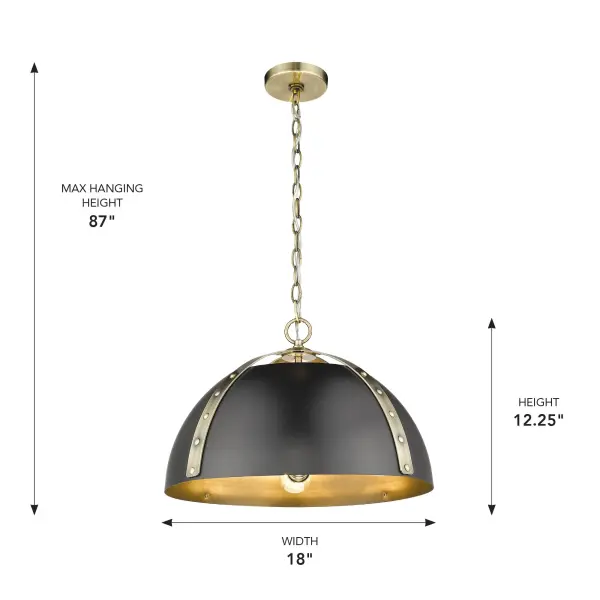Golden Lighting Aldrich 3-Light Pendant in Aged Brass - Image 6