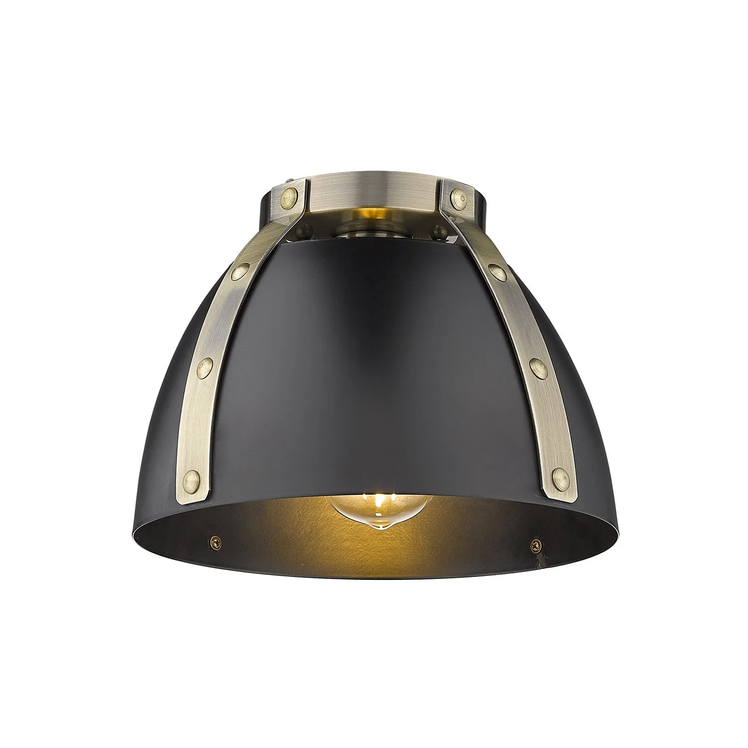 Aldrich 1-light Flush Mount in Aged Brass