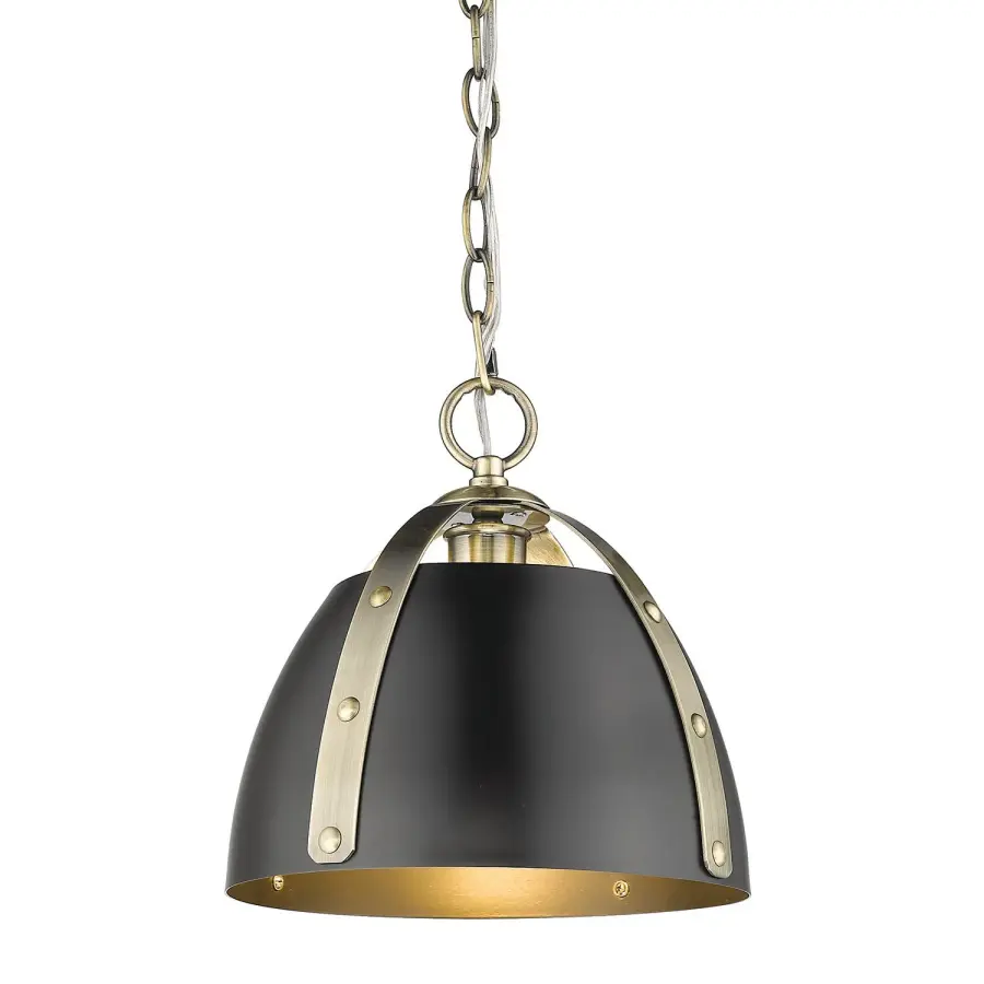 Golden Lighting Aldrich 1-Light Pendant in Aged Brass - Image 3