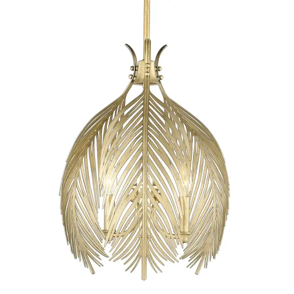 Golden Lighting Cay 3-Light Pendant in Vintage Fired Gold - Image 1