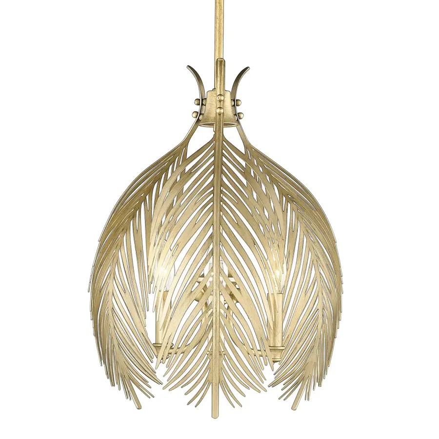 Golden Lighting Cay 3-Light Pendant in Vintage Fired Gold - Image 1