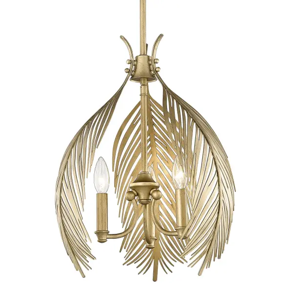 Golden Lighting Cay 3-Light Pendant in Vintage Fired Gold - Image 2