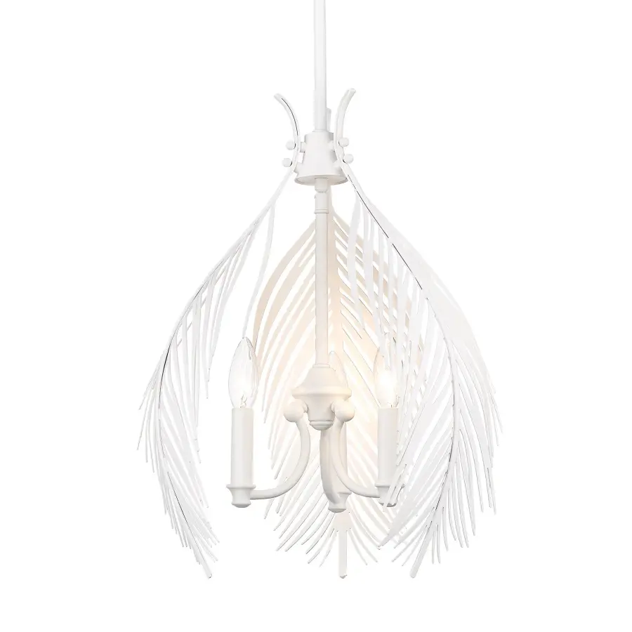 Golden Lighting Cay 3-Light Pendant in Matte White - Image 1