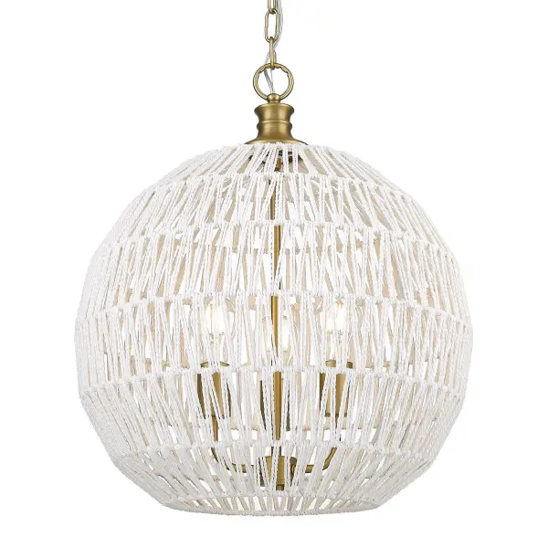 Golden Lighting Florence 3-Light Pendant in Brushed Champagne Brass - Image 1