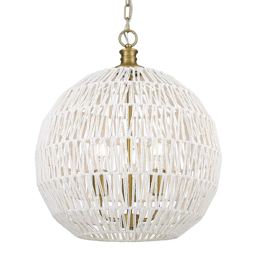 Golden Lighting Florence 3-Light Pendant in Brushed Champagne Brass - Image 1