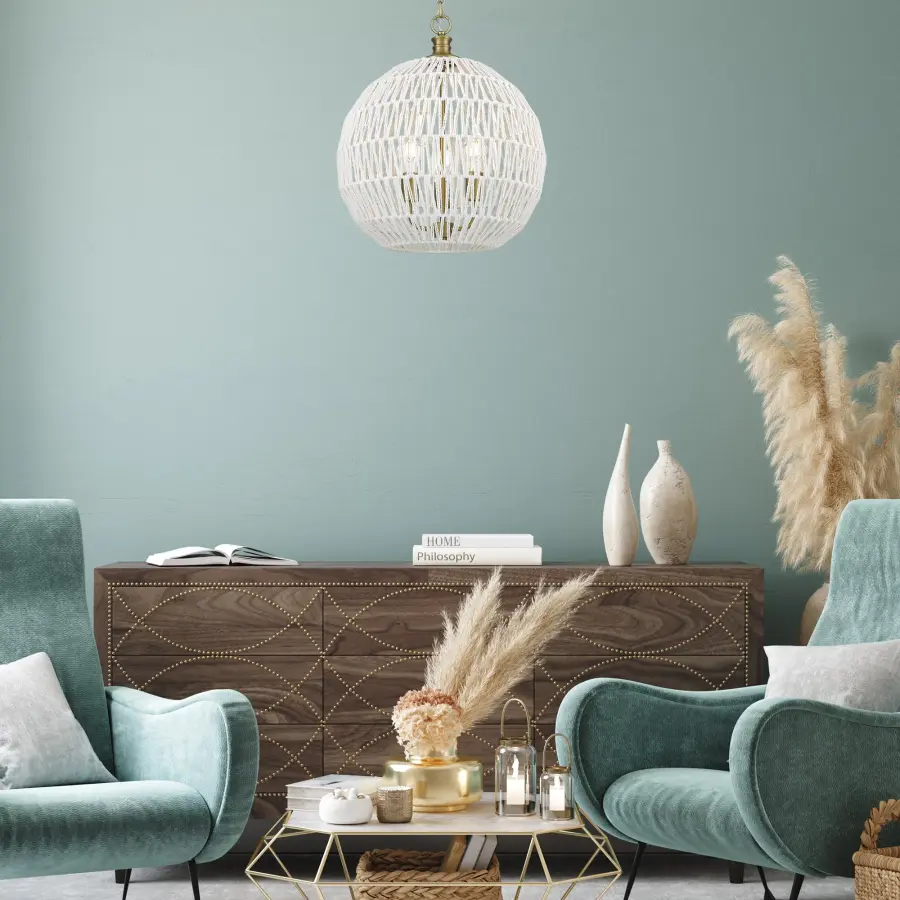 Golden Lighting Florence 3-Light Pendant in Brushed Champagne Brass - Image 2