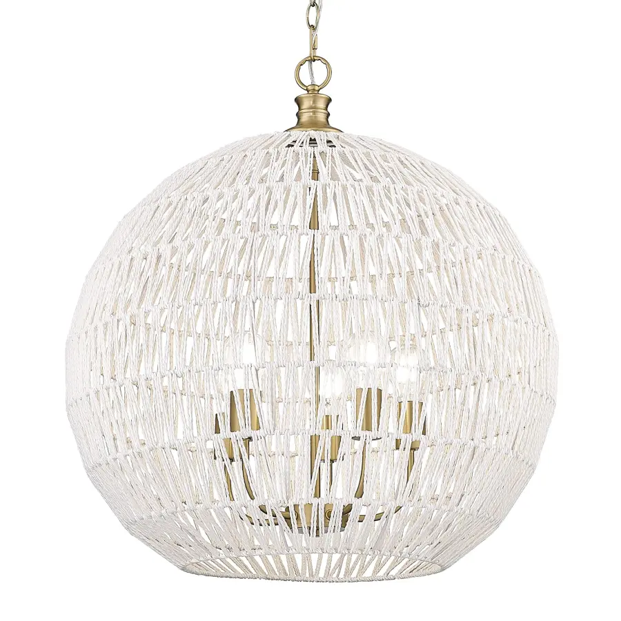 Golden Lighting Florence 5-Light Pendant in Brushed Champagne Brass - Image 1