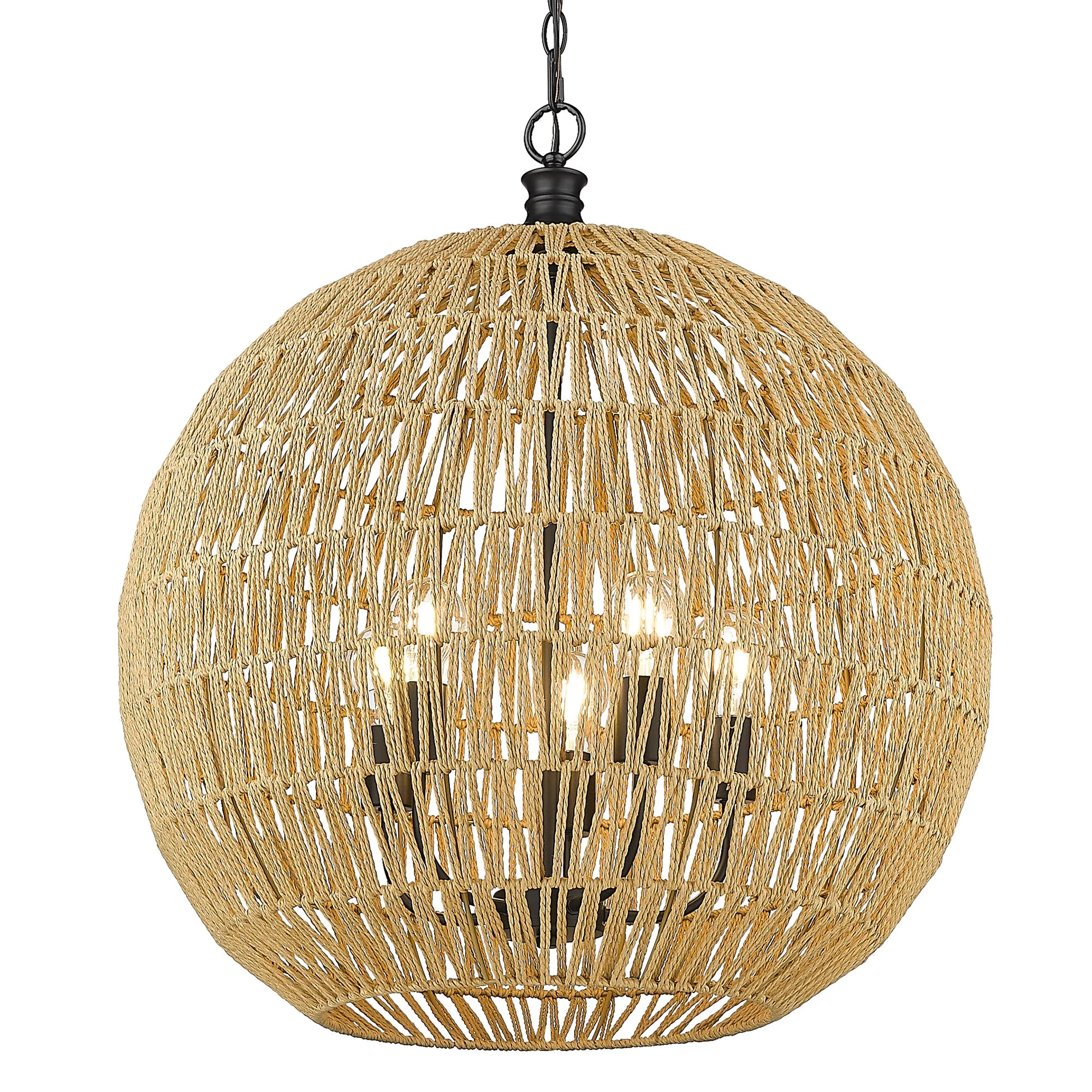 Golden Lighting Florence 5-Light Pendant in Matte Black