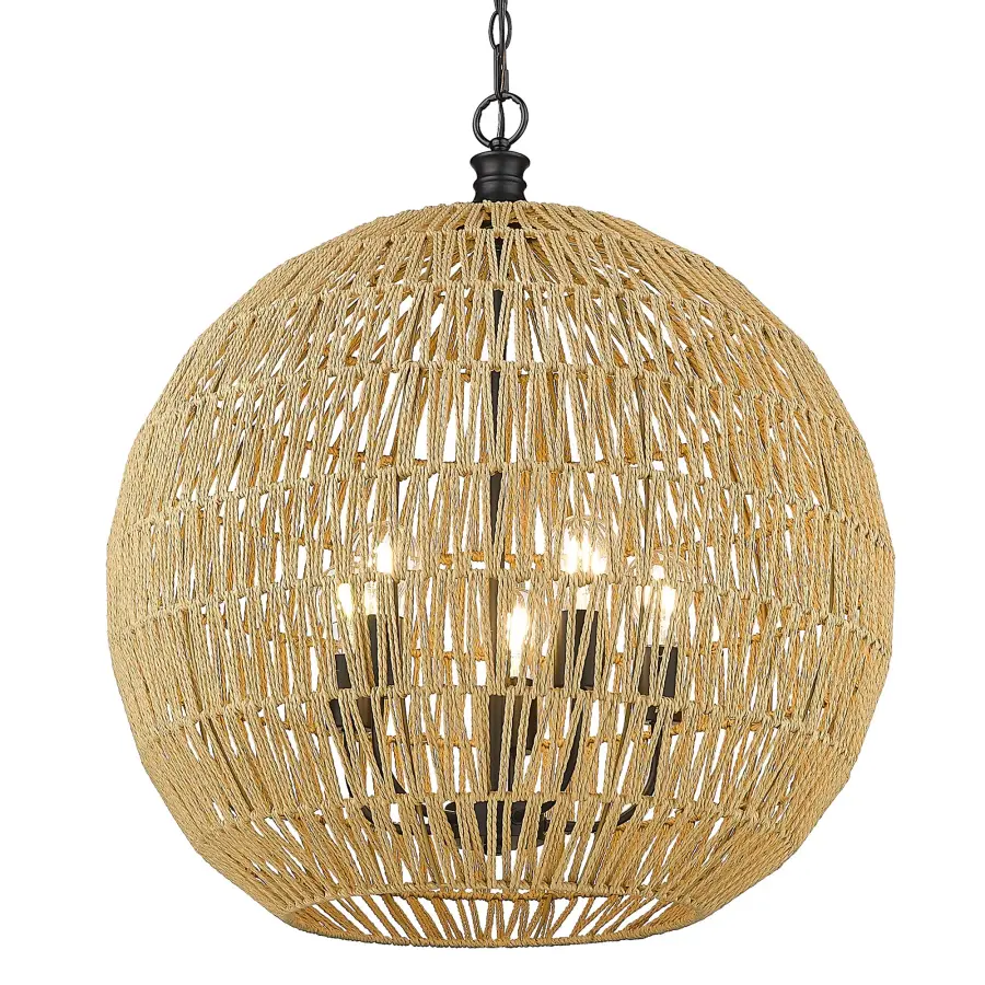 Golden Lighting Florence 5-Light Pendant in Matte Black - Image 1