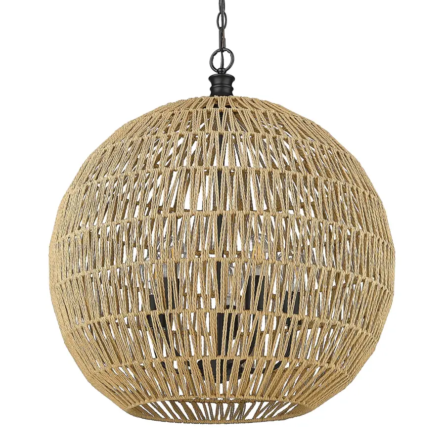 Golden Lighting Florence 5-Light Pendant in Matte Black - Image 3