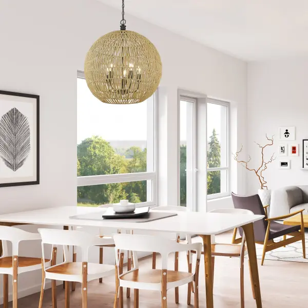Golden Lighting Florence 5-Light Pendant in Matte Black - Image 5