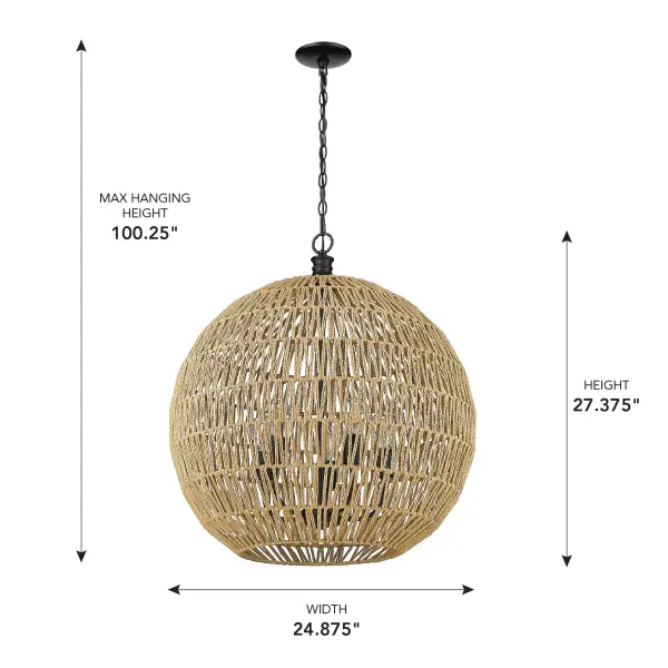 Golden Lighting Florence 5-Light Pendant in Matte Black - Image 7